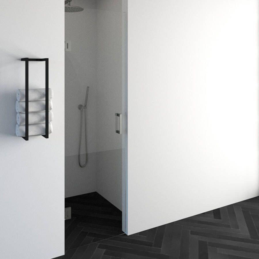 Brauer Void nisdeur helder glas 100x200 omkeerbaar incl. glascoating PVD RVS-kleurig geborsteld GS-VON1H100200NG - Foto 3
