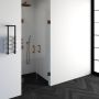 Brauer Create Pendeldeuren 60x200cm profielloos met antikalk en 8mm veiligheidsglas Goud geborsteld 4JC16-60U - Thumbnail 3