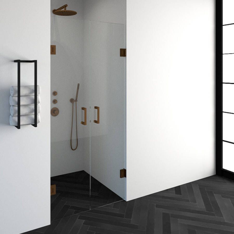Just Creating Complete Profielloze Pendeldeuren 90 Koper geborsteld
