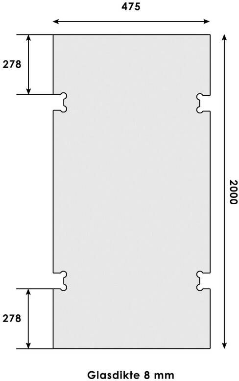 Just Creating Profielloze Inloopwand-Gekoppeld W2-50