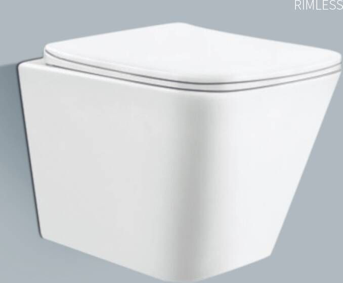 Boss & Wessing Wandcloset BWS Piazza Rimless Glans Wit (Inclusief Softclose Quickrelease Bril) - Foto 2