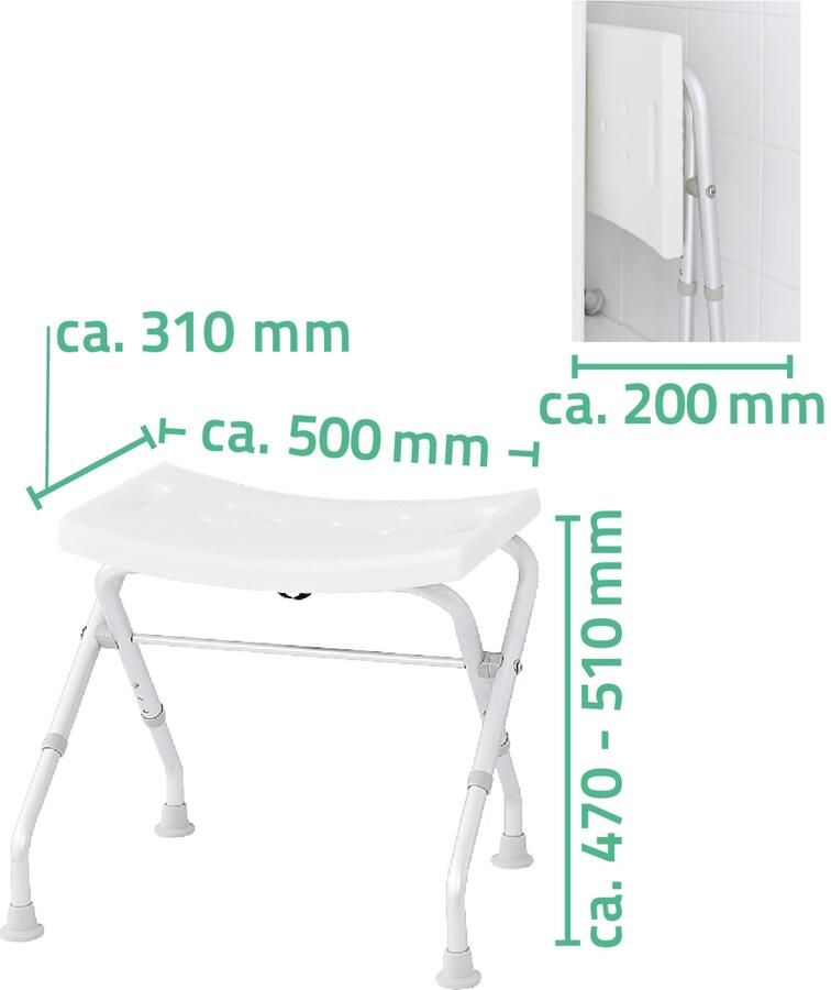 RIDDER Badkamerkruk inklapbaar 110 kg wit A0050301 - Foto 4