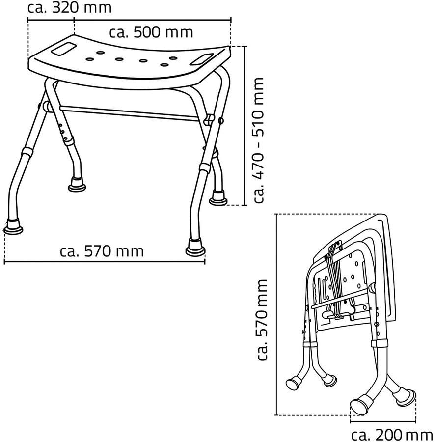 RIDDER Badkamerkruk inklapbaar 110 kg wit A0050301