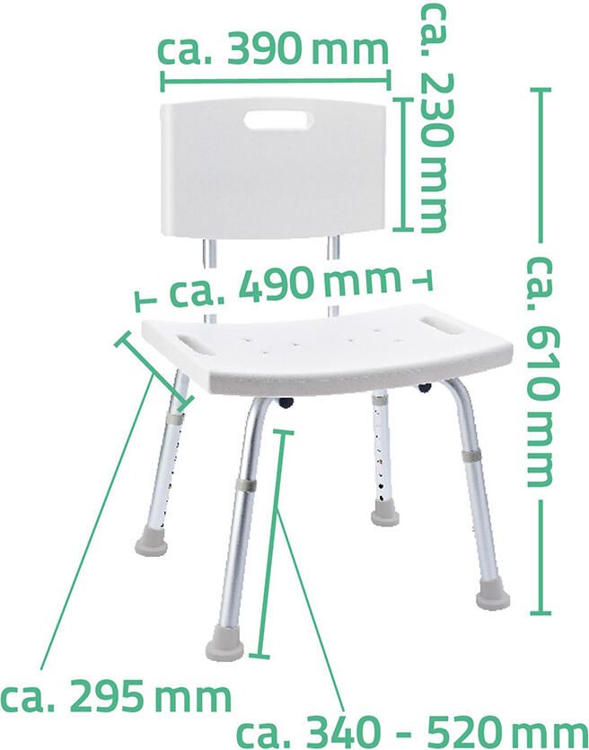 Wiesbaden Badkamerstoel Verstelbaar Ridder Sam Wit - Foto 7