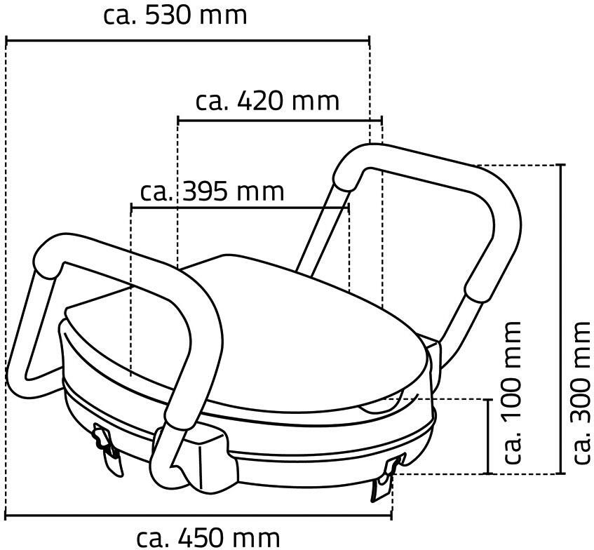 Ridder Sam Toiletverhoger 45x53x30cm Met Armleuningen Wit 73.1303 - Foto 6