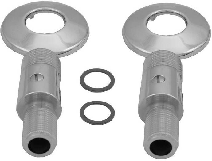 Wiesbaden Sub set afsluitbare s-koppelingen 1 2x3 4 met rozet chroom
