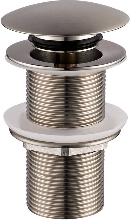 Wiesbaden Caral clickwaste afvoerplug verlengd 5 4" geborsteld staal 33.4472