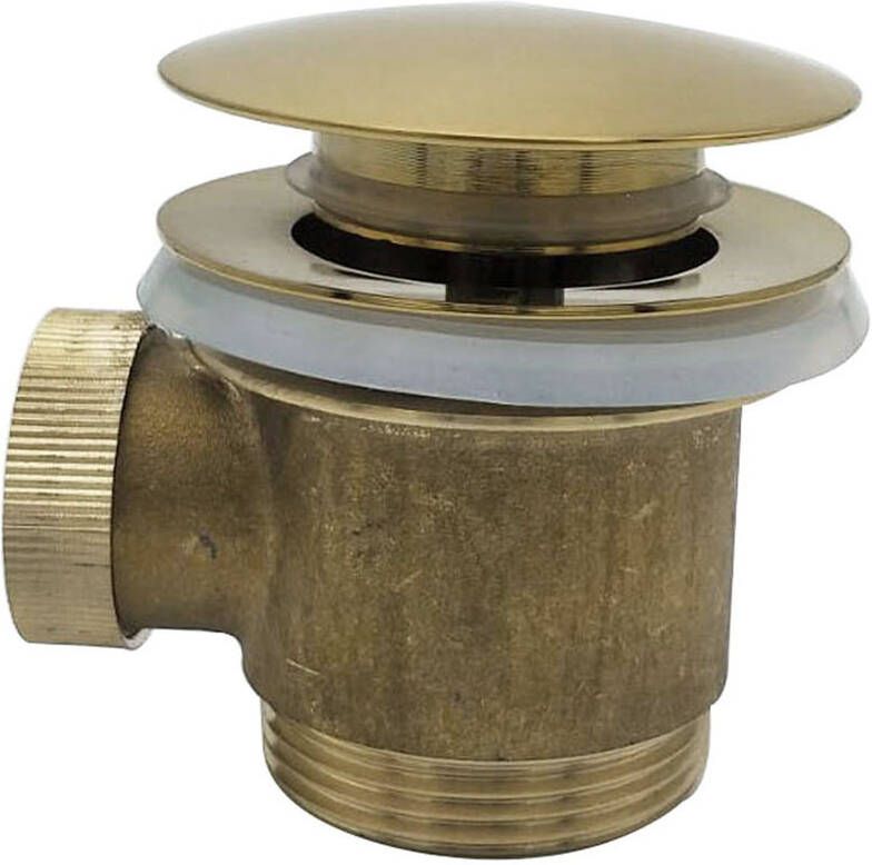 Wiesbaden Losse Clickwaste Luxe Compleet 5 4 tbv Vrijstaand Bad Geborsteld Messing Goud