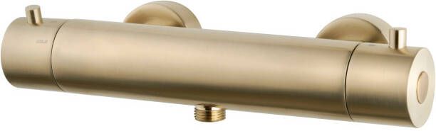 Wiesbaden Douchekraan Cool Touch | Opbouw | Thermostaatkraan | 1-weg | hoh 15 cm | 2-knops | Rond | Geborsteld messing PVD - Foto 2