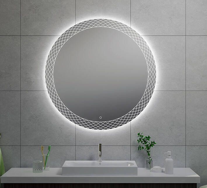 Wiesbaden Badkamerspiegel Deco Rond 100x100cm Geintegreerde LED Verlichting Verwarming Anti Condens Touch Schakelaar - Foto 2