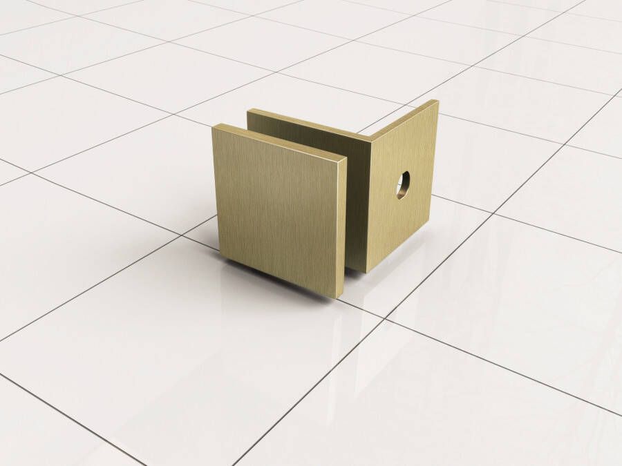Wiesbaden Wiebaden Less glaskoppelingset voor profielloze inloopdouche (2 stuks) 4 cm geborsteld messing - Foto 3