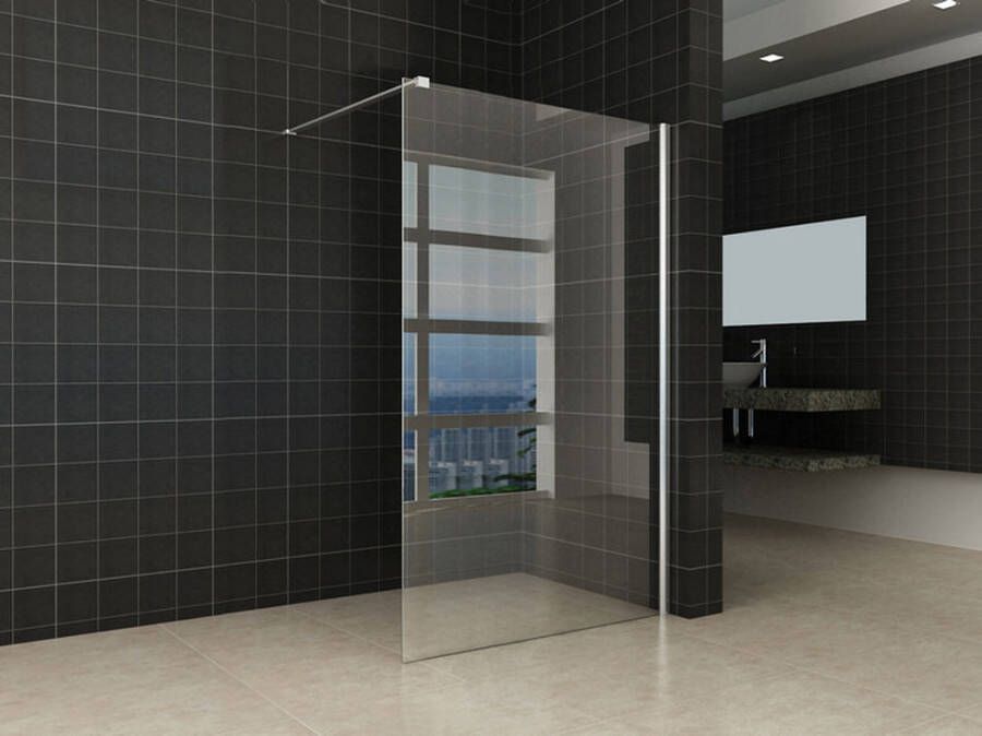 Wiesbaden inloopdouche + muurprofiel 1200x2000 10mm NANO glas