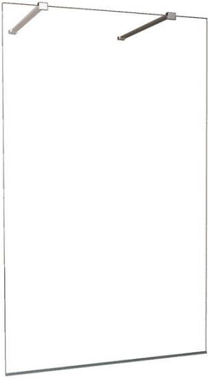 Wiesbaden Free vrijstaande inloopdouche 140x200 cm 8 mm nano coating met 2 stabilisatiestangen chroom - Foto 5