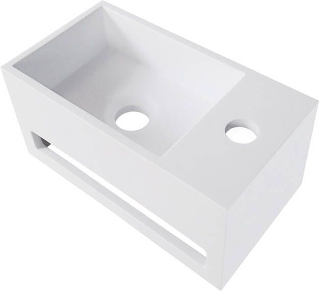 Wiesbaden Julia fontein rechts Solid surface 35 x 20 x 16 cm mat wit