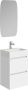 Xellanz Mini onderkast met 2 laden glans wit en wastafel keramiek glans wit 45 cm inclusief spiegel 38.4306 - Thumbnail 2