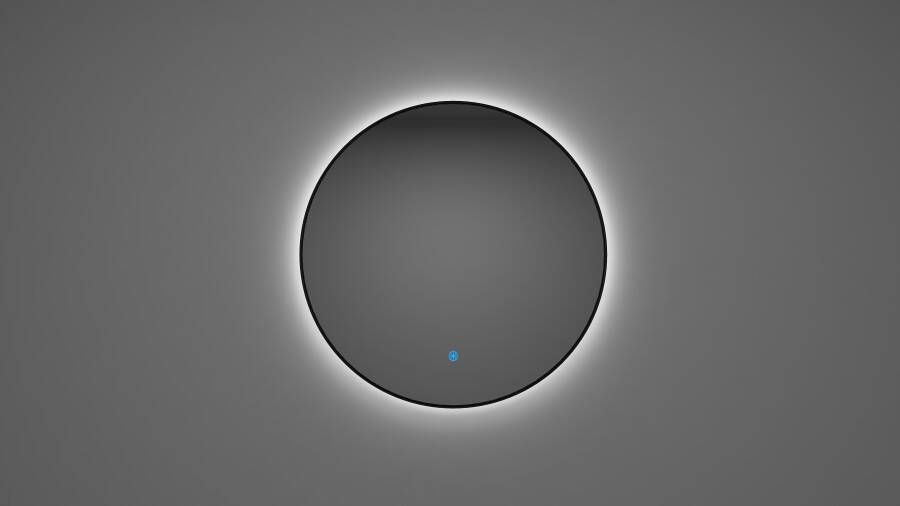 Wiesbaden Badkamerspiegel Novi Rond 80x80cm Mat Zwart Geintrigeerde LED Verlichting Touch Schakelaar Dimbaar - Foto 9