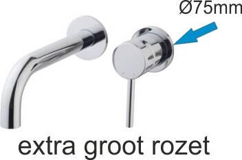 Wiesbaden Rozet Los Extra Groot 7.5cm t.b.v. Kraangedeelte 29.4151 Glans Chroom