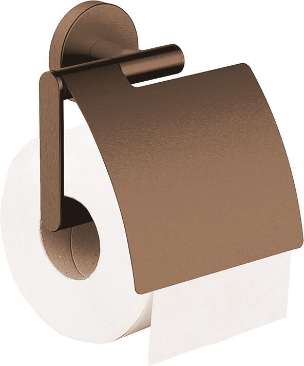 Wiesbaden Alonzo toiletrolhouder met klep 14 2 x 12 8 x 5 6 cm geborsteld brons koper - Foto 2