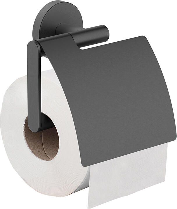 Wiesbaden Alonzo toiletrolhouder met klep 14 2 x 12 8 x 5 6 cm gunmetal - Foto 4