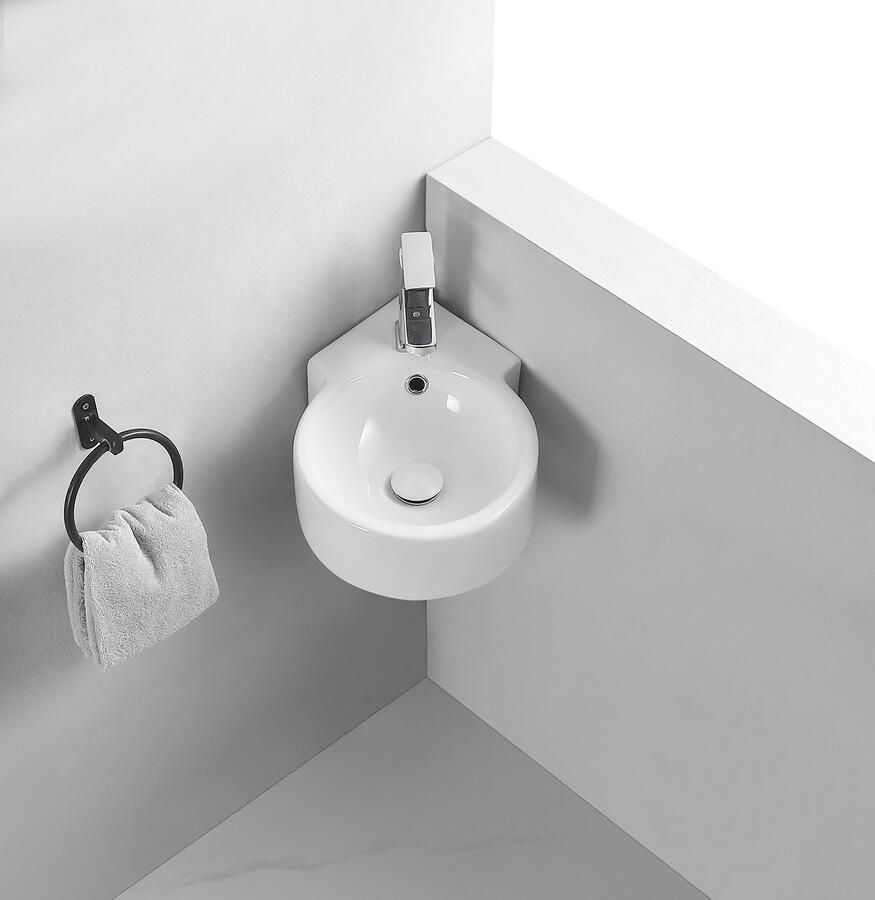 Xellanz Wiesbaden Atlas hoekfontein 44 x 27 5 x 12 cm keramiek glans wit 32.3490 - Foto 2