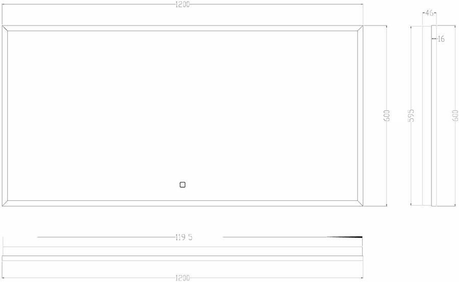 Wiesbaden Badkamerspiegel Maro | 120x60 cm | Rechthoekig | Directe LED verlichting | Touch button | Met verwarming - Foto 10