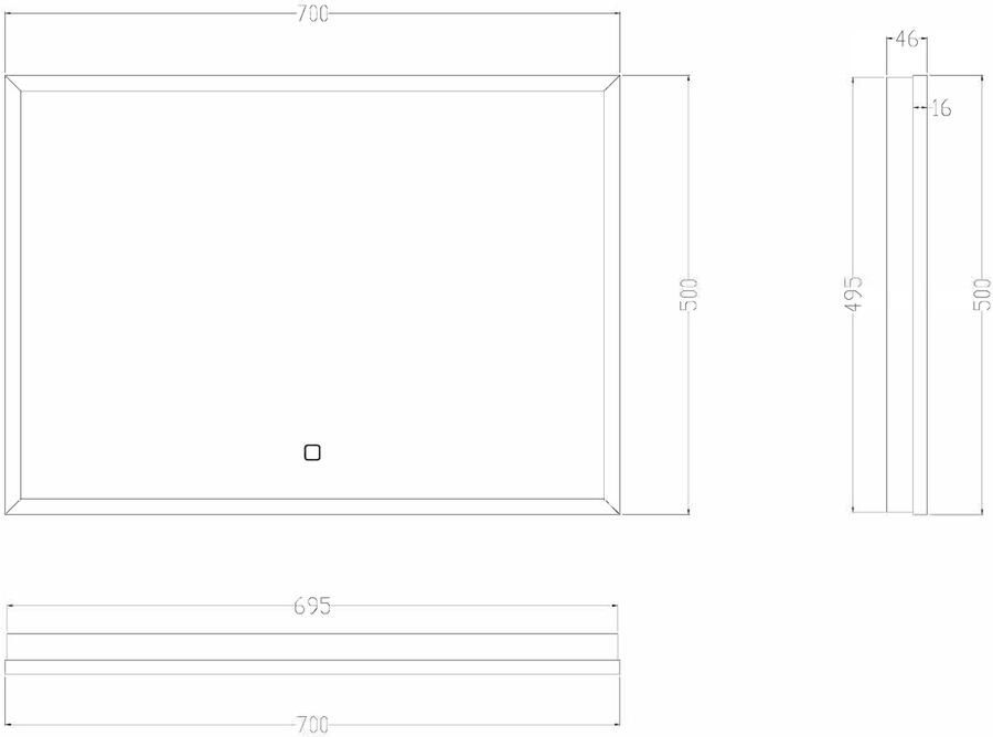 Wiesbaden Badkamerspiegel Maro | 120x60 cm | Rechthoekig | Directe LED verlichting | Touch button | Met verwarming - Foto 11