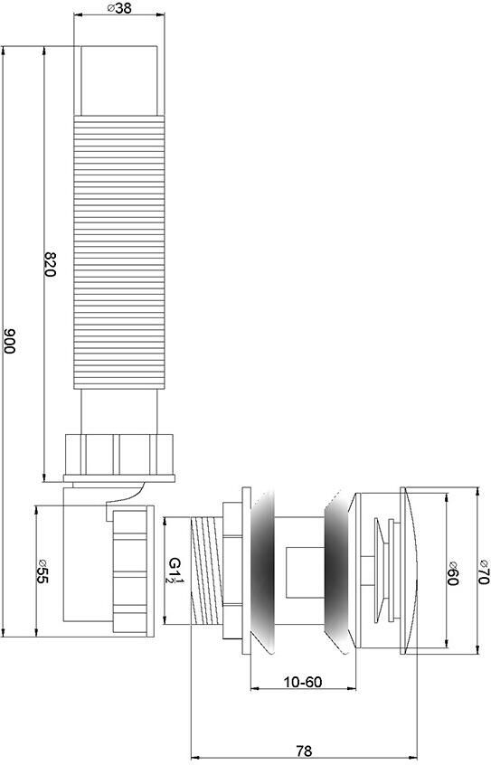 Wiesbaden losse clickwaste 11 2'' en badafvoer t.b.v. tbv solid surface bad chroom & mat-wit - Foto 2