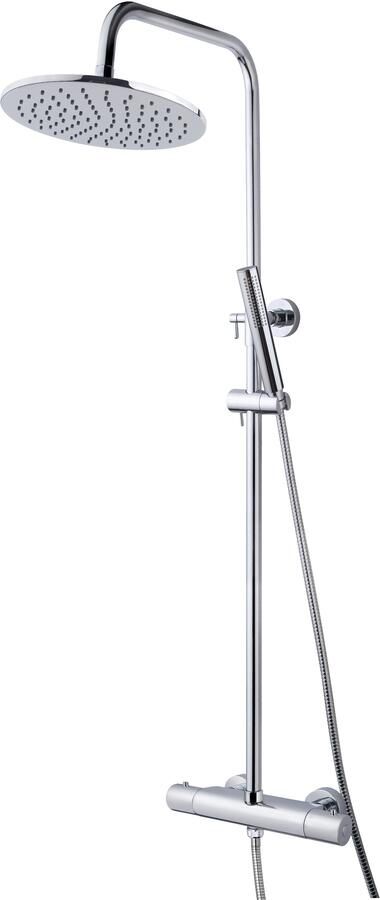 Wiesbaden Douchekraan Caral | Opbouw | Thermostaatkraan | 1-weg | hoh 15 cm | 2-knops | Rond | Chroom - Foto 5