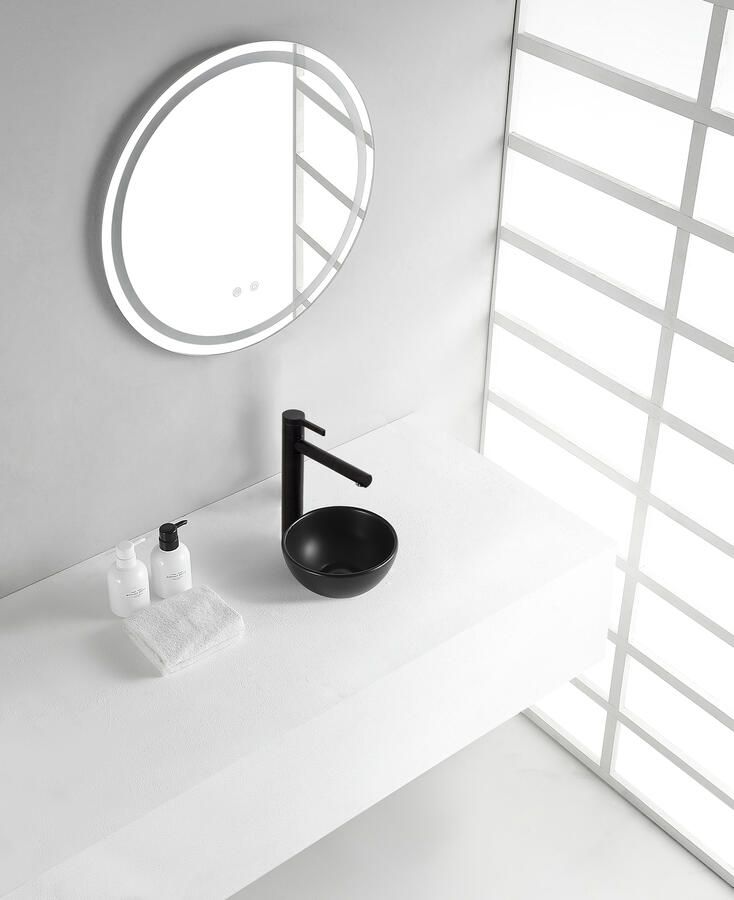 Wiesbaden Consilio waskom rond 20 x 9 cm keramiek mat zwart 32.3576 - Foto 3