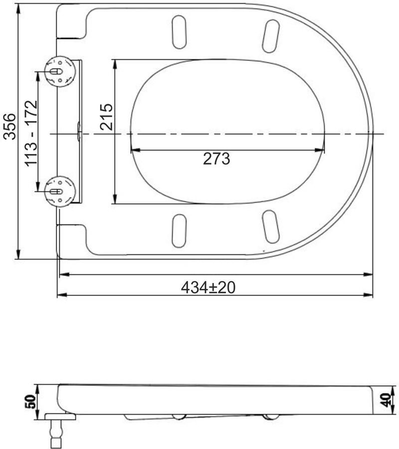 Xellanz Toiletbril DeeLine Softclose en Quickrelease Toiletzitting 43.5x35.6x4cm Wit - Foto 2