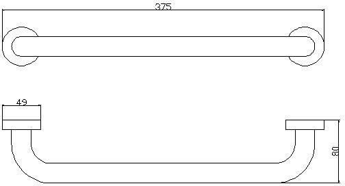 Wiesbaden Xellanz Domo badgreep recht 37 5 cm chroom 28.4080 - Foto 4