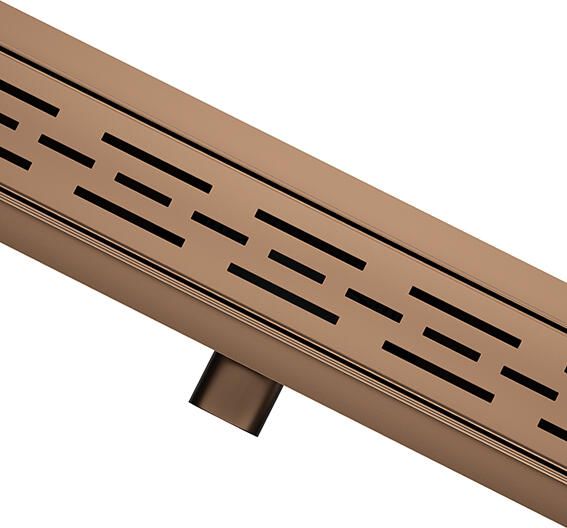 Wiesbaden Douchegoot Geborsteld Koper FLENS 90 CM met Uitneembaar Sifon + Uitneembaar Haarfilter - Foto 3