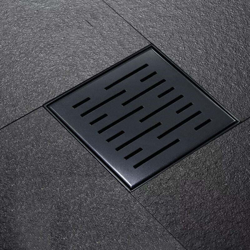 Wiesbaden Doucheput RVS Mat Zwart 20x20cm met Flens en Uitneembaar Sifon - Foto 3