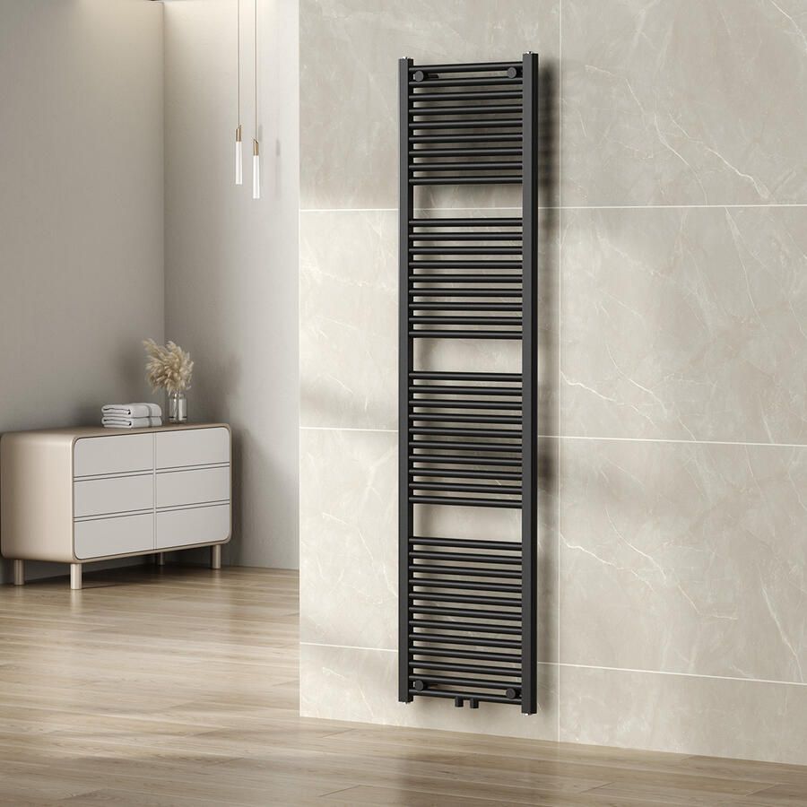 Wiesbaden Designradiator Elara 181.7x45cm 830 Watt Mat Antraciet Middenonderaansluiting - Foto 3