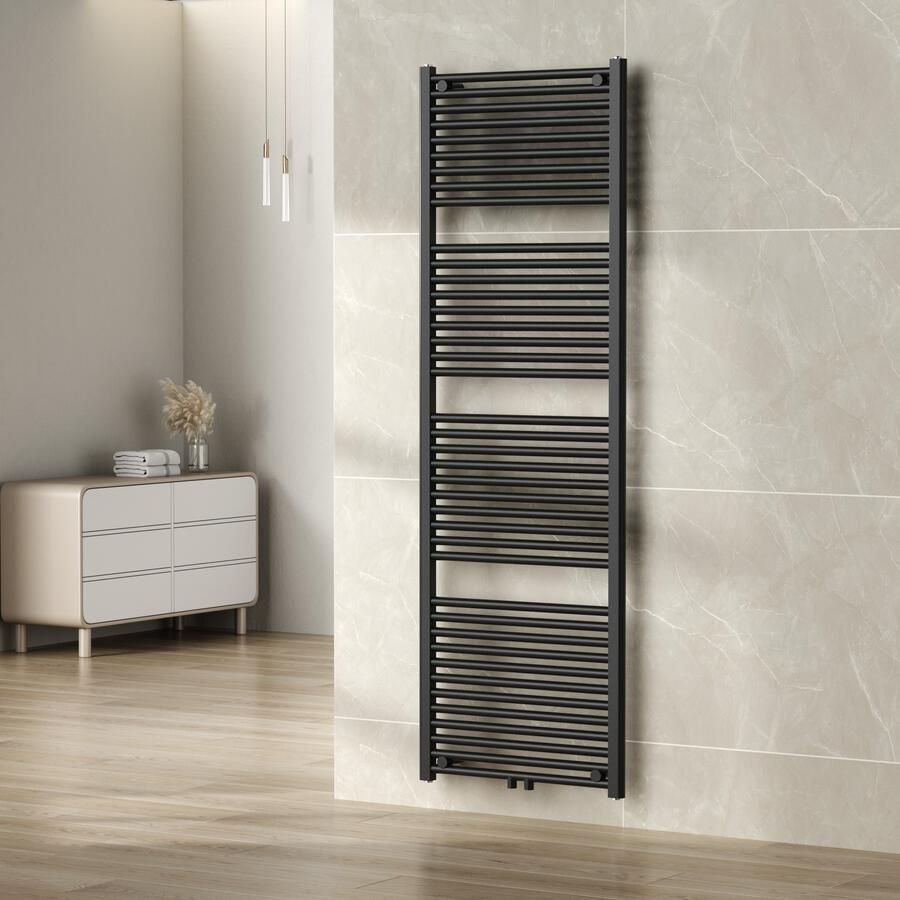 Wiesbaden Designradiator Elara 180x60cm 1067 Watt Mat Antraciet Middenonderaansluiting - Foto 3