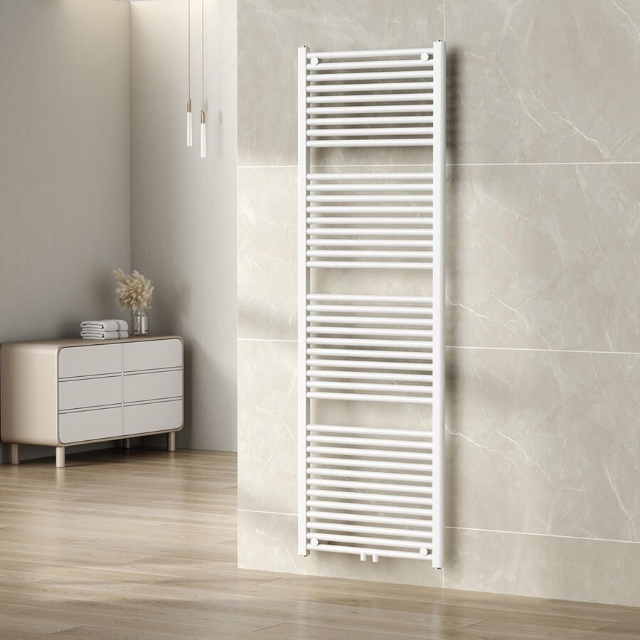 Wiesbaden Designradiator Elara 120x45cm 538 Watt Glans Wit Middenonderaansluiting - Foto 4