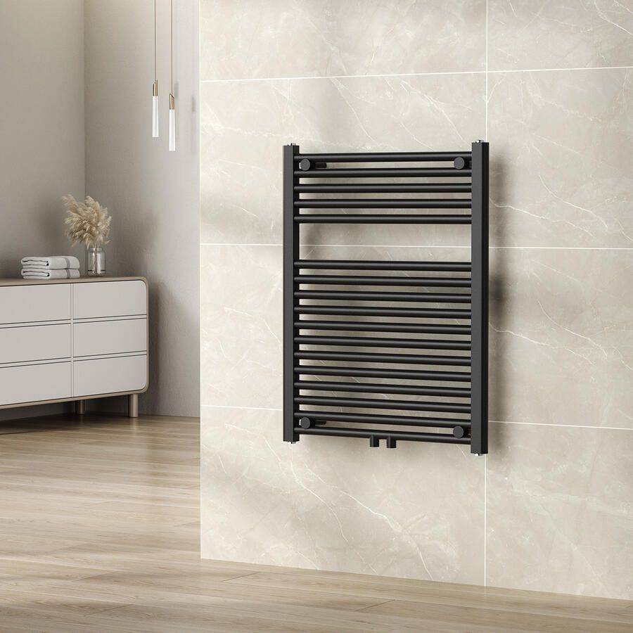 Wiesbaden Designradiator Elara 75x60cm 463 Watt Mat Antraciet Middenonderaansluiting - Foto 2