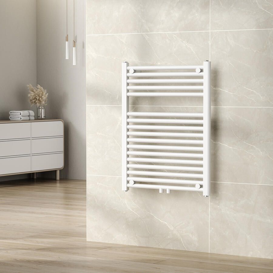Wiesbaden Designradiator Elara 75x60cm 463 Watt Glans Wit Middenonderaansluiting - Foto 4