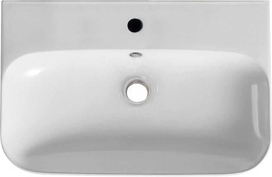 Wiesbaden Finta vrijhangende wastafel 65 5 x 42 x 16 5 cm keramiek glans wit - Foto 5