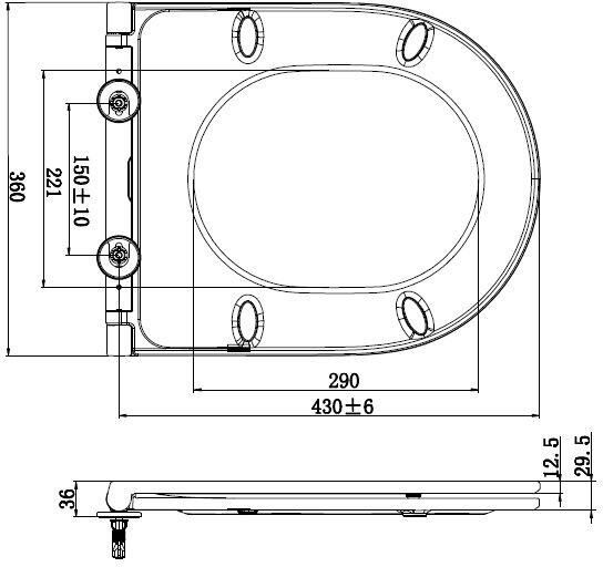 Wiesbaden Toiletbril Miko Flatline Softclose en Quickrelease Toiletzitting Wit - Foto 7
