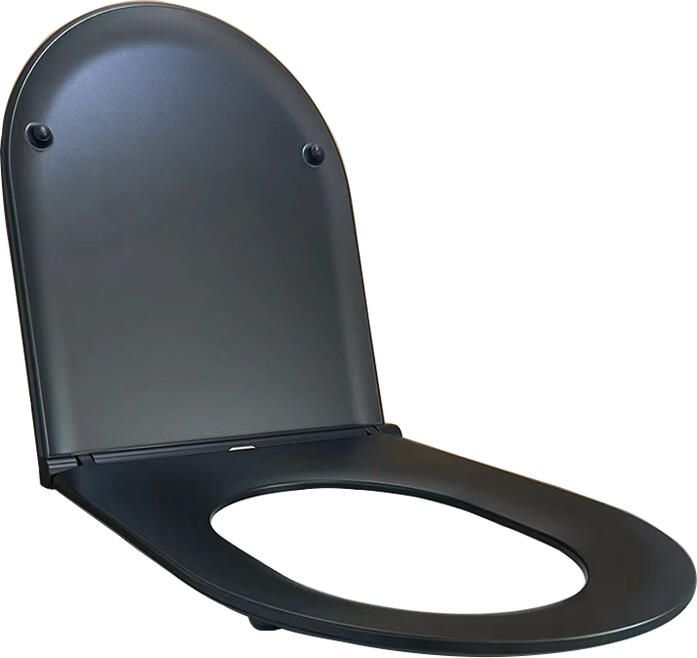 Wiesbaden Flatline toiletzitting met softclose en quick-release 36 x 43 cm mat zwart - Foto 2