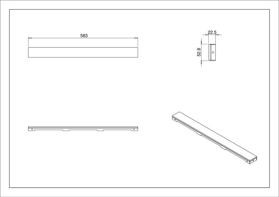 Wiesbaden Douchegoot Los Glasrooster 80x7 cm Glans Zwart t.b.v. RVS 3e Generatie