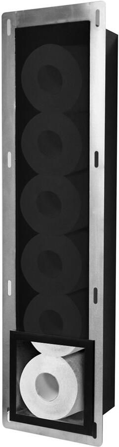 Wiesbaden Toiletrolhouder Inbouw Reserve 14x66x12cm Mat Zwart - Foto 5