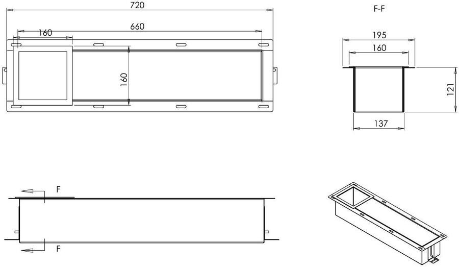 Xellanz Reserverolhouder Inbouw Cleopatra 14x66x12cm RVS - Foto 4