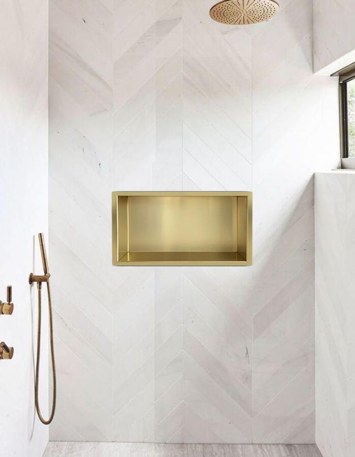 Wiesbaden Inbouwnis | Exellence | 30x60x7cm | Geborsteld Messing Goud