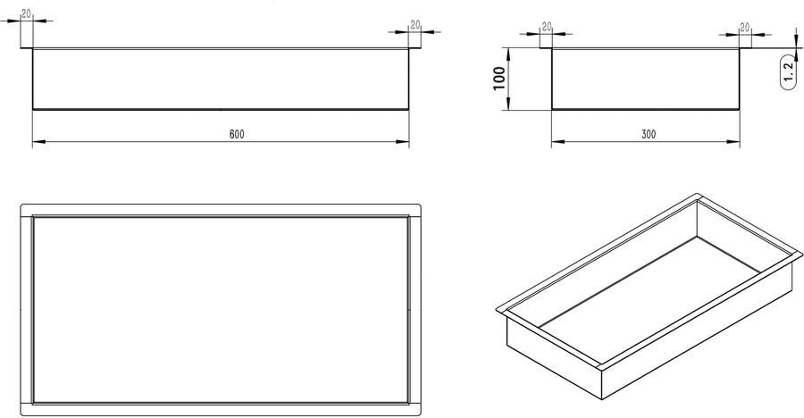 Wiesbaden Inbouwnis | Exellence | 30x60x7cm | Geborsteld Messing Goud - Foto 5