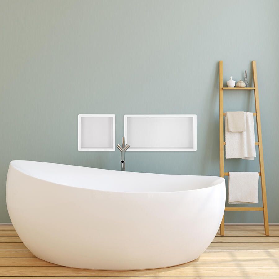 Wiesbaden Inbouwnis | Exellence | 30x60x10cm | RVS Mat Wit