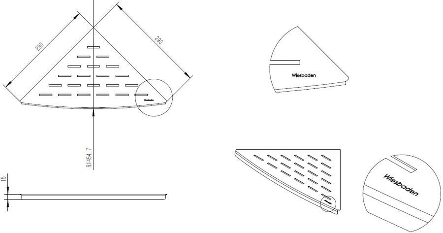 Wiesbaden InWall hoekplanchet 29x29 RVS 33.4190 - Foto 2
