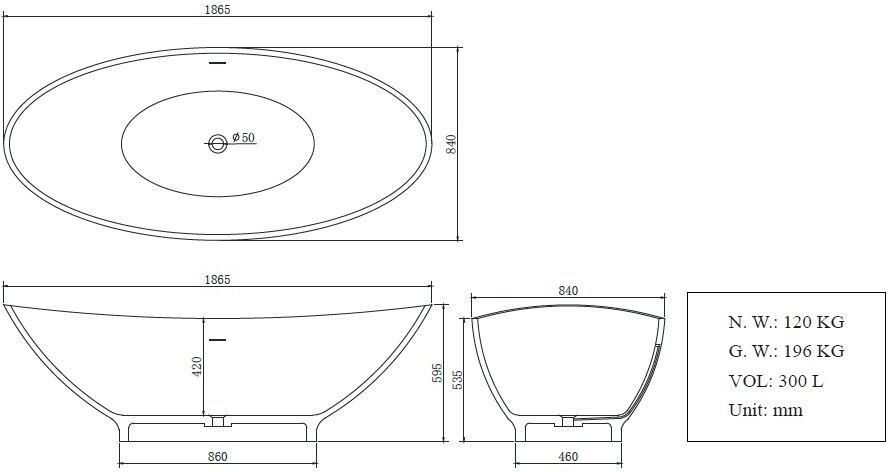 Wiesbaden Vrijstaand bad Jasmijn | 186x82 cm | Incl.Afvoer-Wit | Sleuf overloop | Solid surface | Ovaal | Wit mat - Foto 4