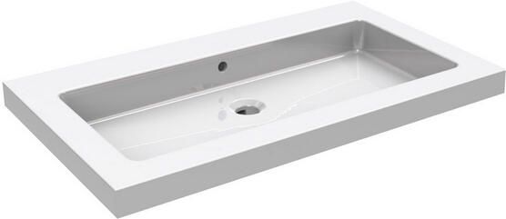 Wiesbaden Meubelwastafel Rechthoek 80x46x5cm Keramiek Glans Wit Zonder Kraangat Overloop - Foto 9